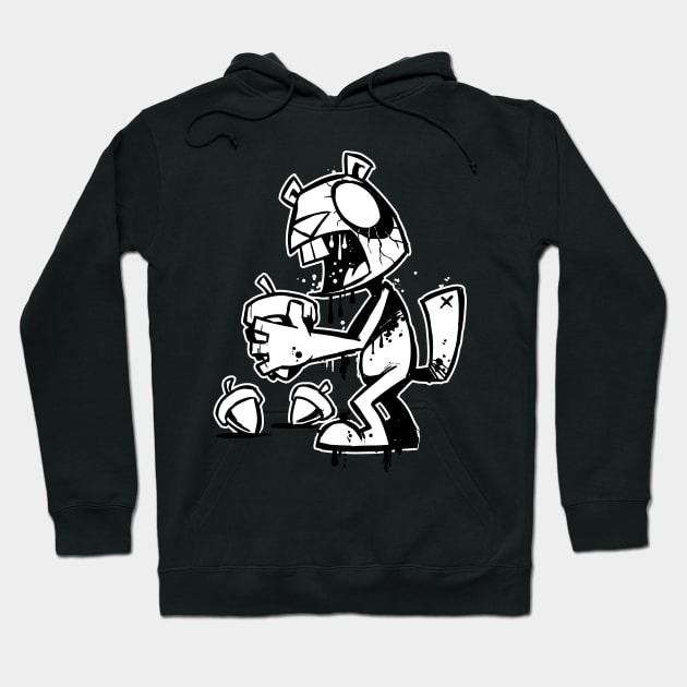 Rabbit vs Bear Graf : Zombie Squirrel Hoodie by craigbruyn